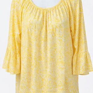 Michael Michael Kors Yellow Floral Blouse NWT – Size Large